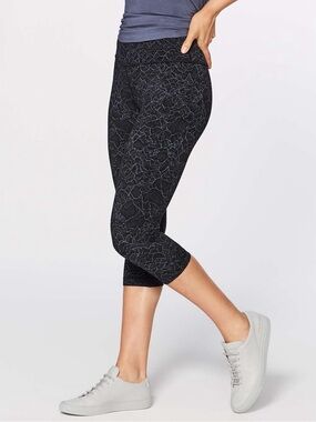 lululemon athletica Align Black Floral Capri Leggings